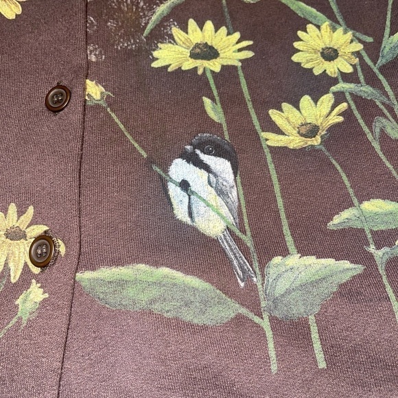 Vintage granny Bird cardigan with flowers - Picture 4 of 7